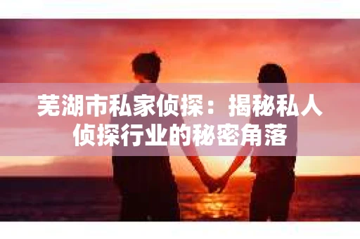 芜湖市私家侦探：揭秘私人侦探行业的秘密角落