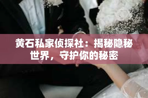 黄石私家侦探社：揭秘隐秘世界，守护你的秘密
