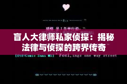盲人大律师私家侦探：揭秘法律与侦探的跨界传奇