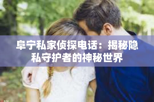 阜宁私家侦探电话：揭秘隐私守护者的神秘世界