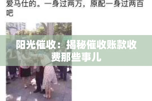 阳光催收：揭秘催收账款收费那些事儿