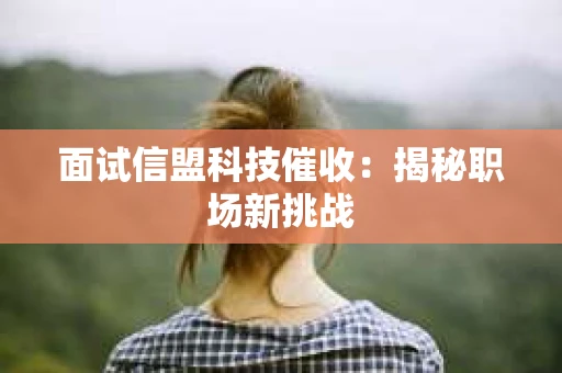 面试信盟科技催收：揭秘职场新挑战