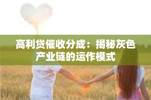 高利贷催收分成：揭秘灰色产业链的运作模式