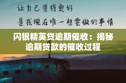 闪银精英贷逾期催收：揭秘逾期贷款的催收过程