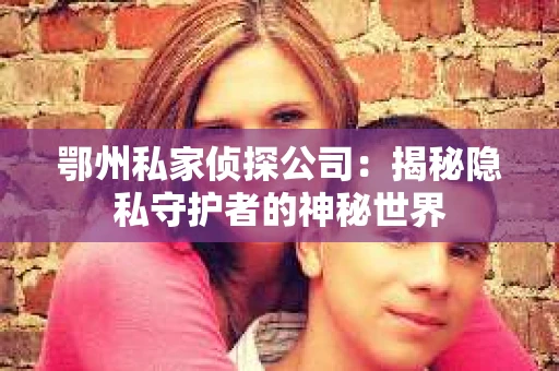 鄂州私家侦探公司：揭秘隐私守护者的神秘世界