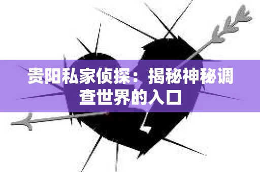 贵阳私家侦探：揭秘神秘调查世界的入口