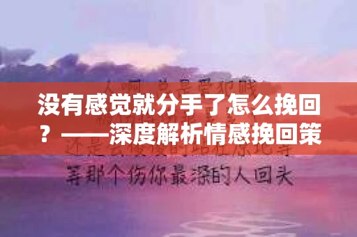 没有感觉就分手了怎么挽回？——深度解析情感挽回策略