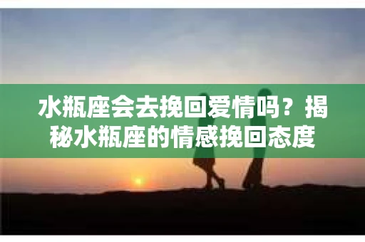 水瓶座会去挽回爱情吗？揭秘水瓶座的情感挽回态度